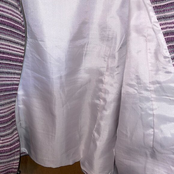 Cabelas Womens Striped Long Sleeve Jacket Medium Purple & Gray Zipper - Picture 5 of 7